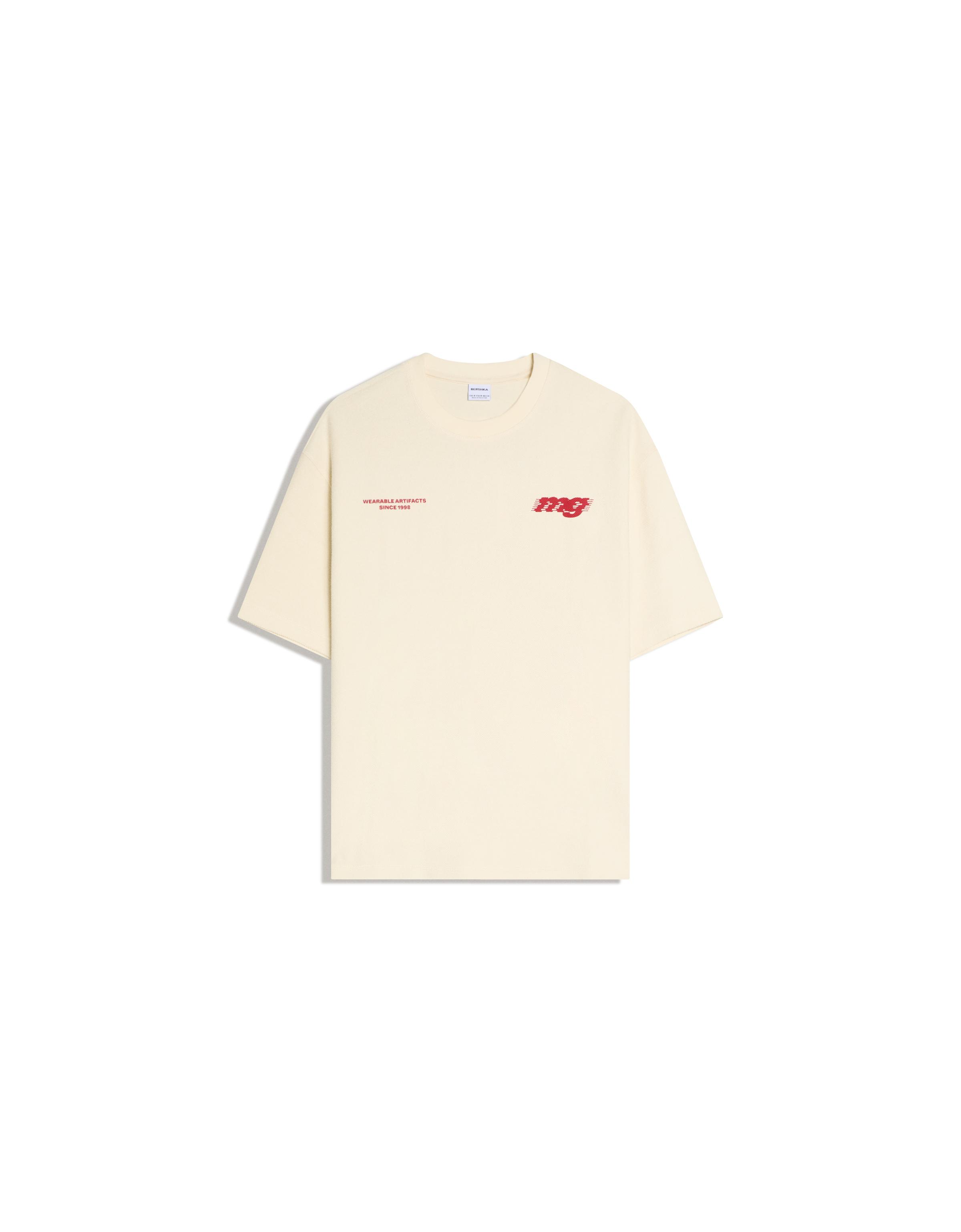 Fleece print T-shirt — Beige