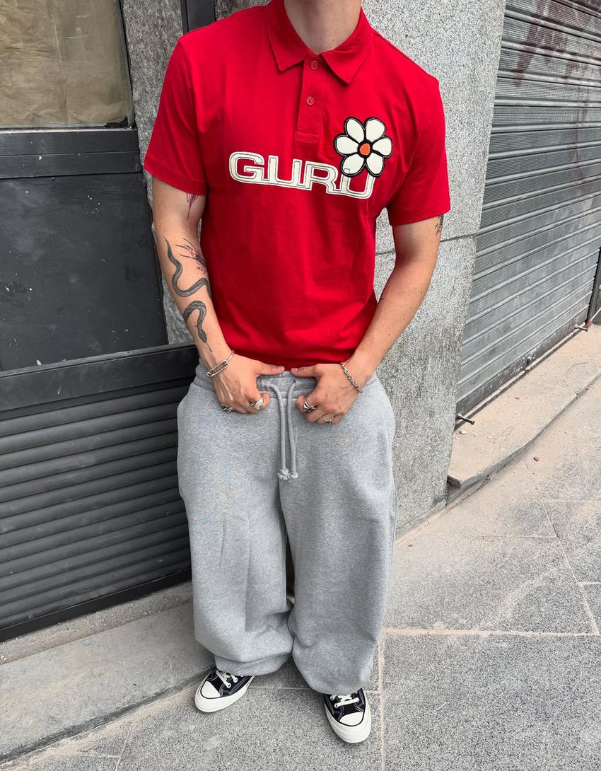 Polo Guru kurze Ärmel-Bordeaux-1