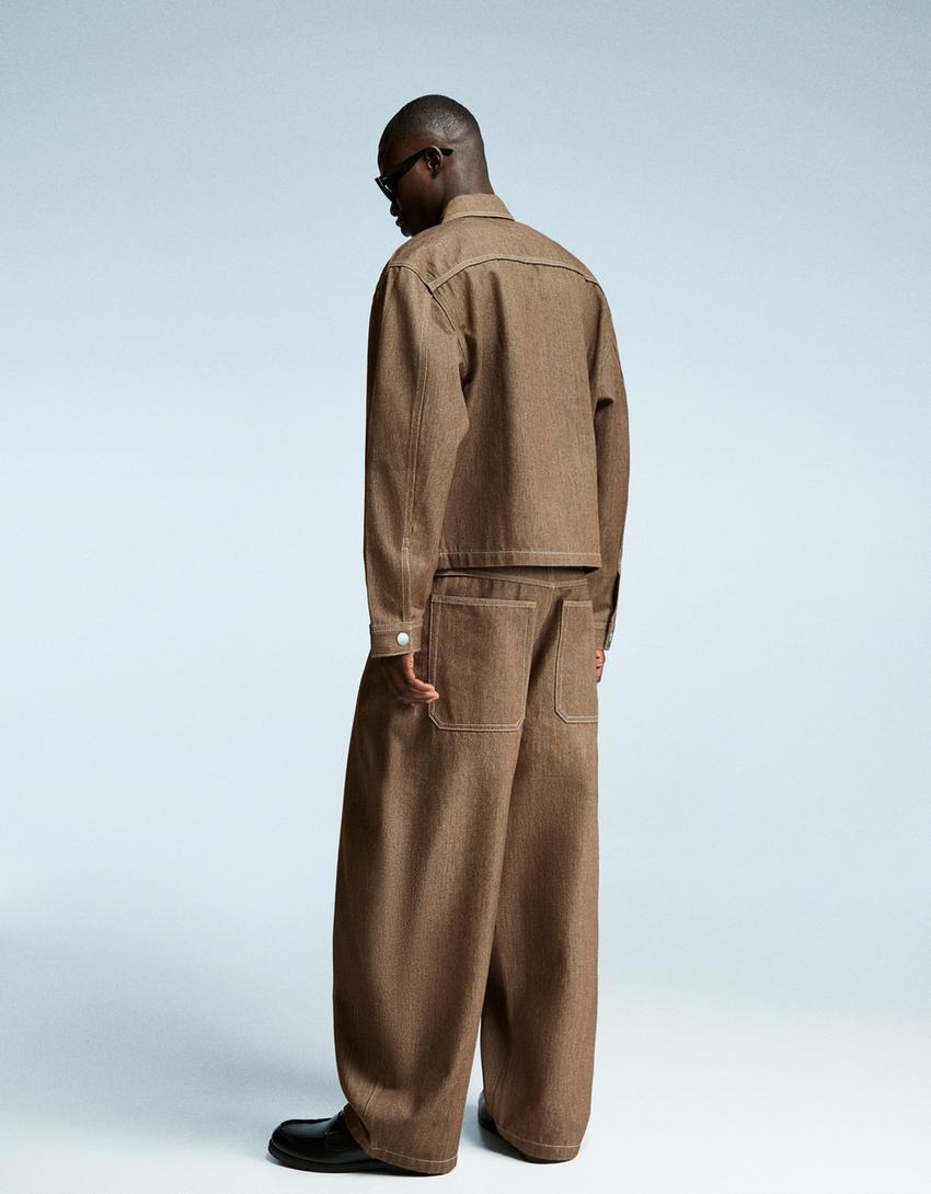 Denim shirt with zip