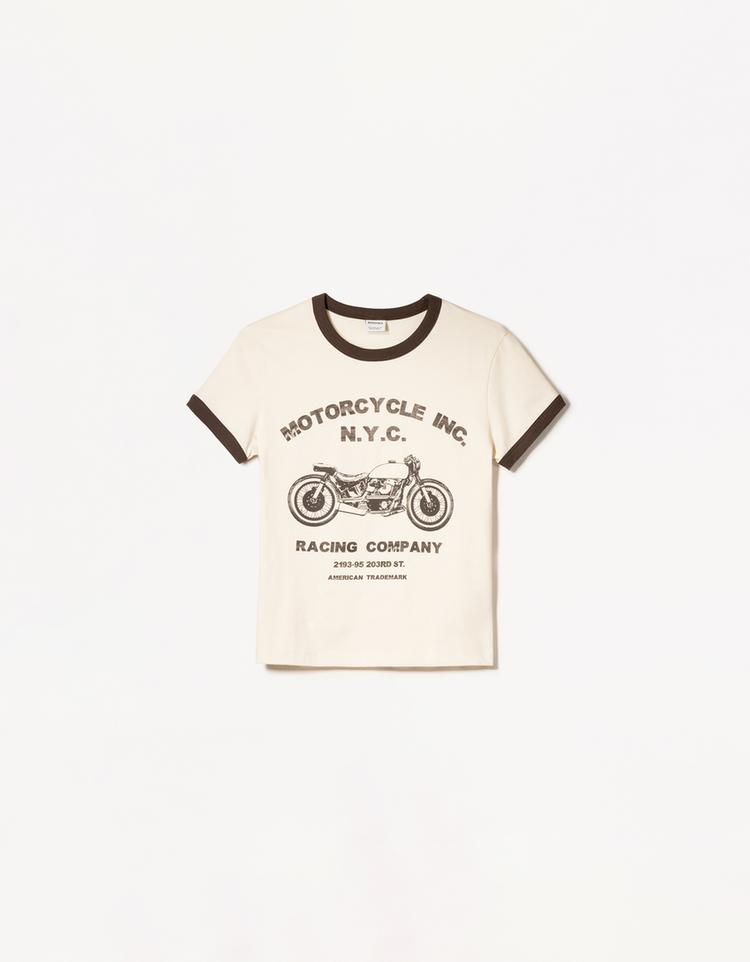 Short sleeve T-shirt with contrast print