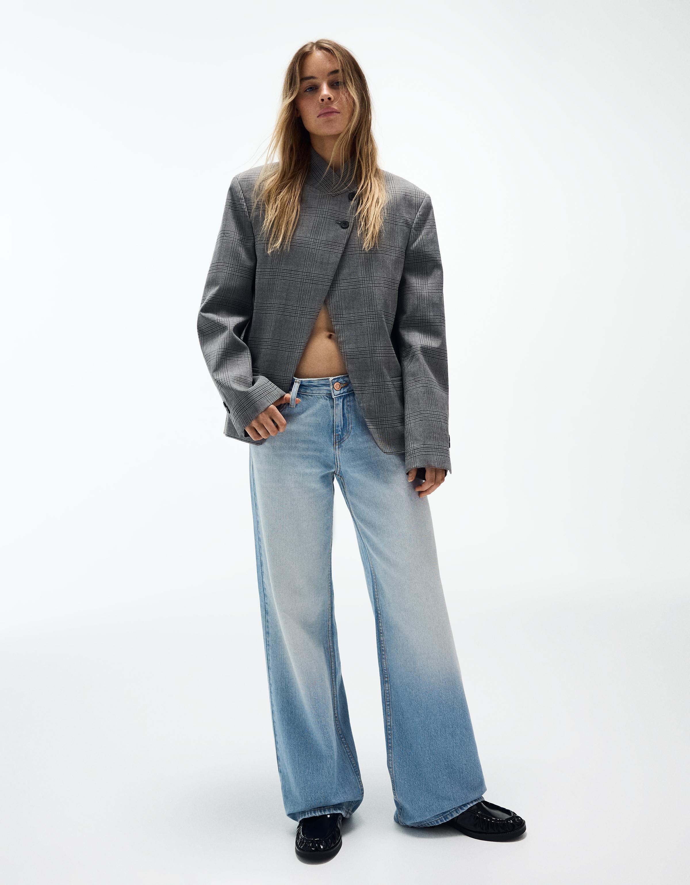 Low-rise straight jeans — Light blue