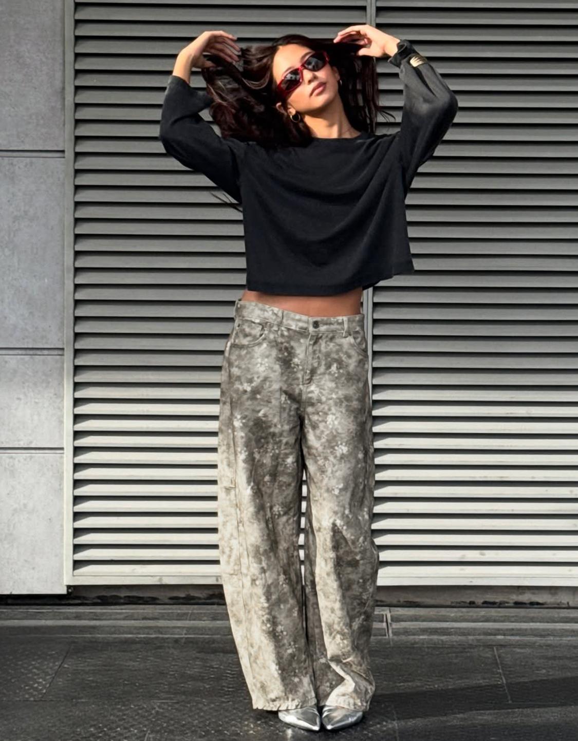 Pantalón barrel print