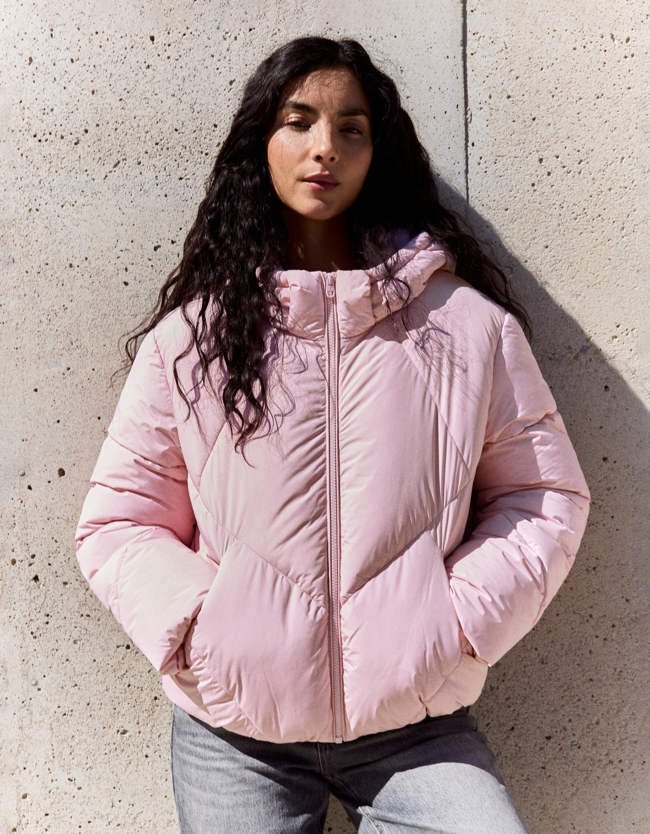 Puffer hooded jacket — Pink