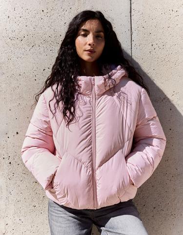 Puffer hooded jacket — Pink 1