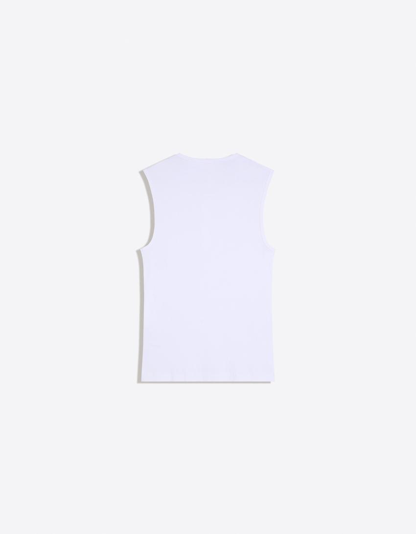 Worker slim fit henley T-shirt-White