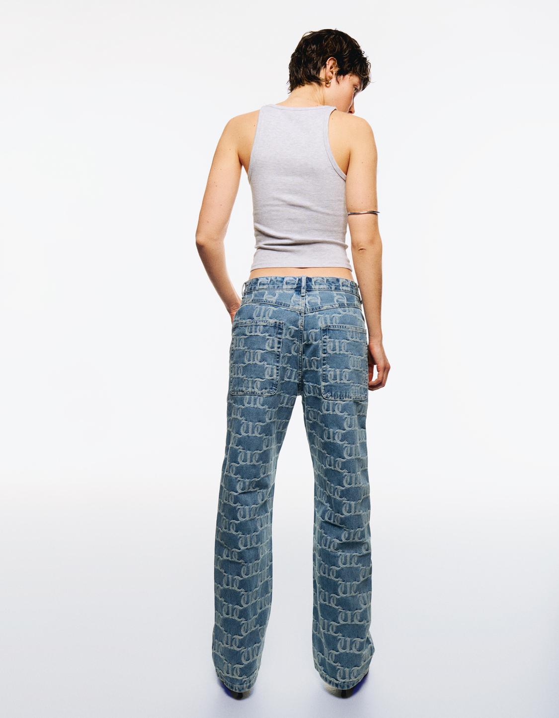 Baggy jacquard jeans