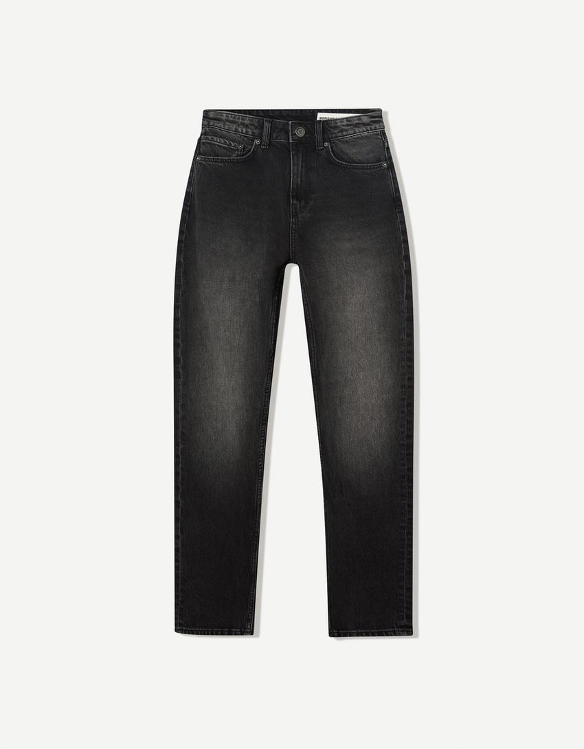 Jeans mom hi-rise confort-Negro-3