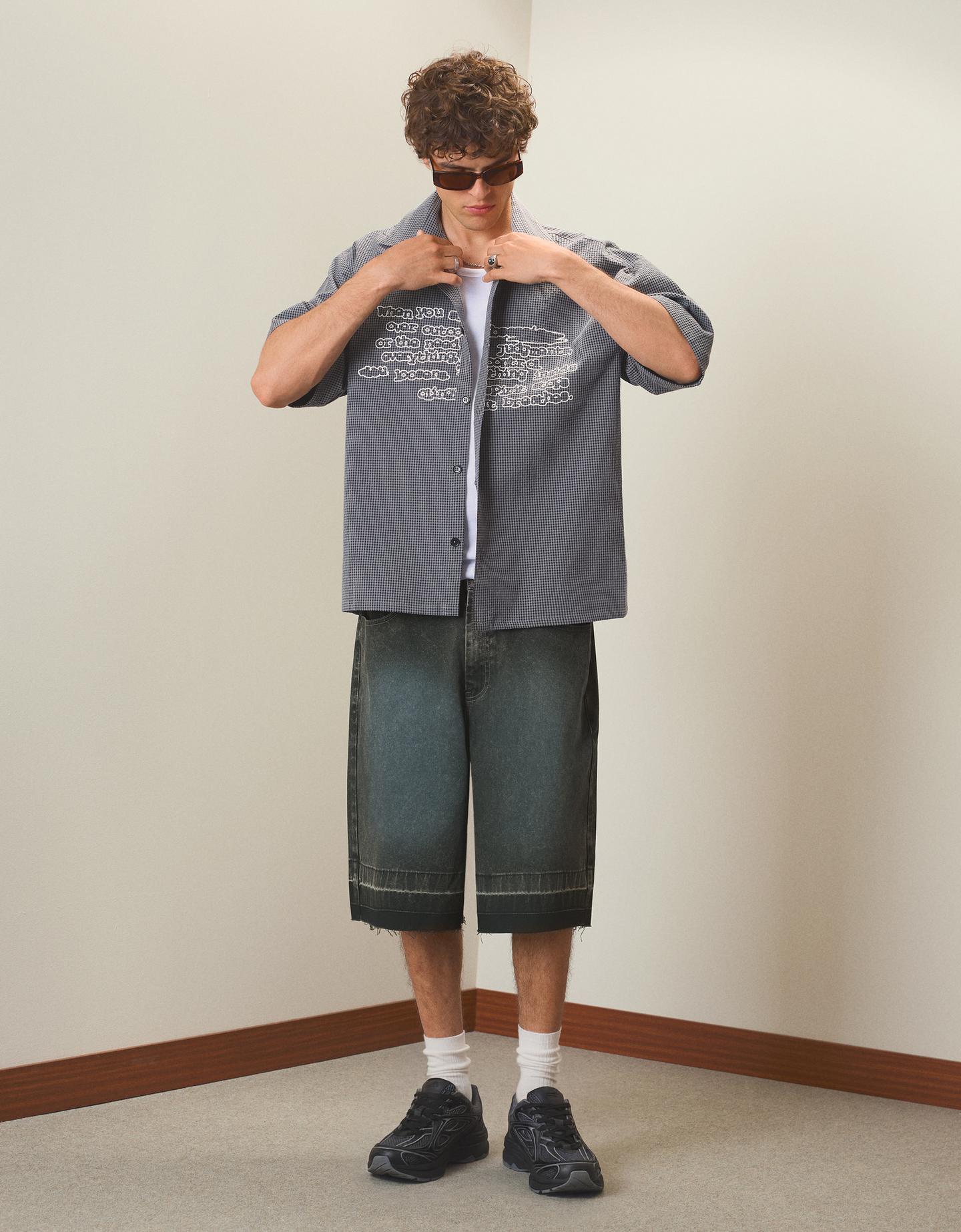 Bershka bermudy skater zielony