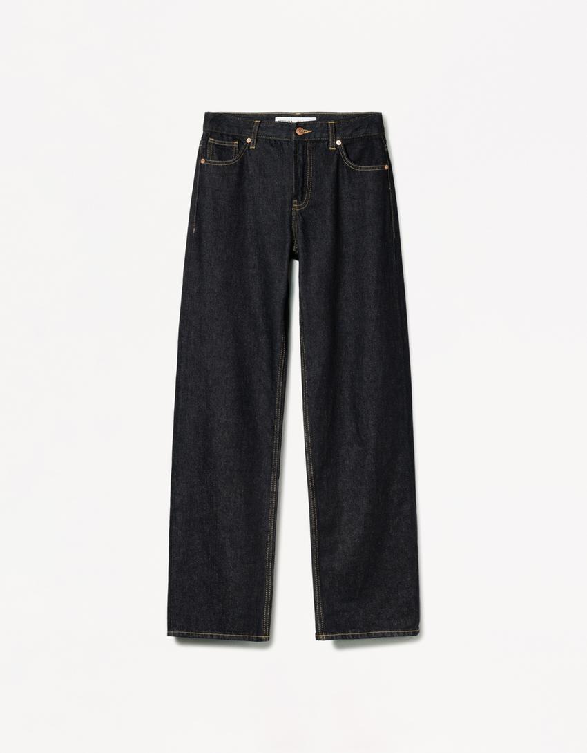 Blugi straight fit-Bleumarin-4