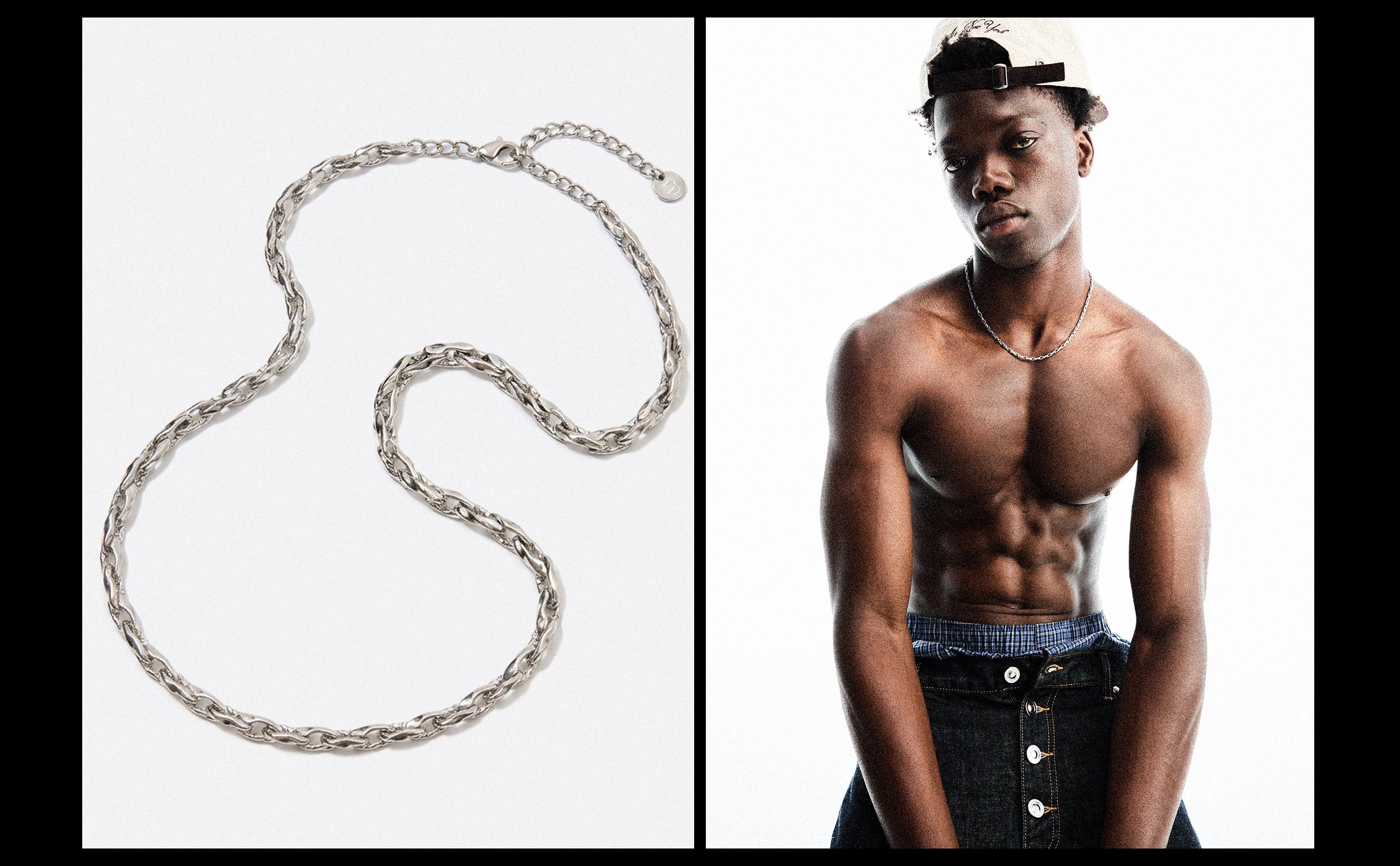 Fine steel link chain — Silver