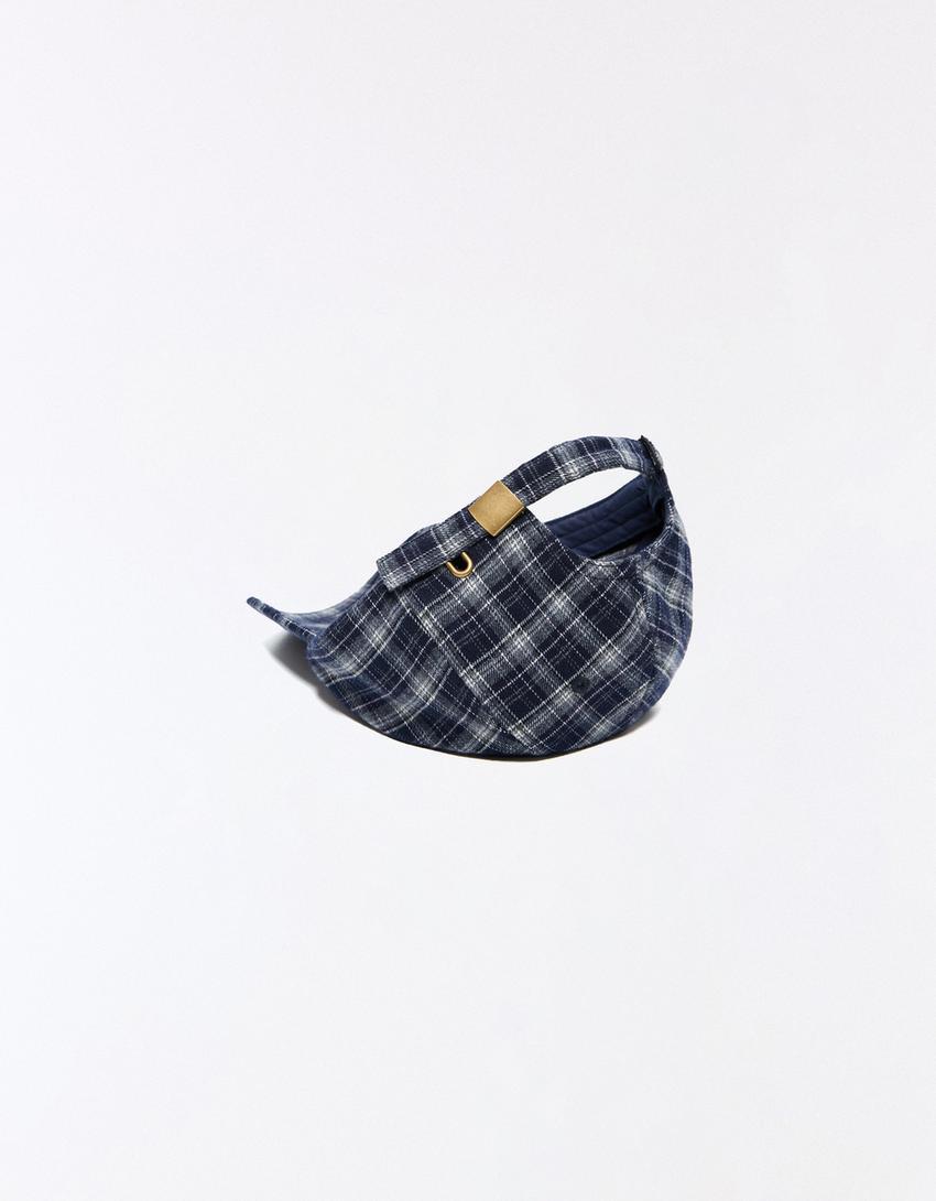 Gorra cuadros bordado ZOO YORK X BERSHKA-Azul oscuro