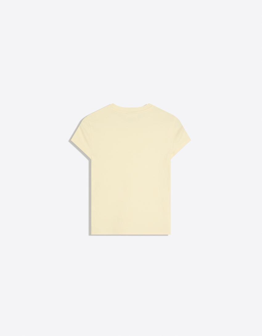 Short sleeve crew neck T-shirt-Yellow