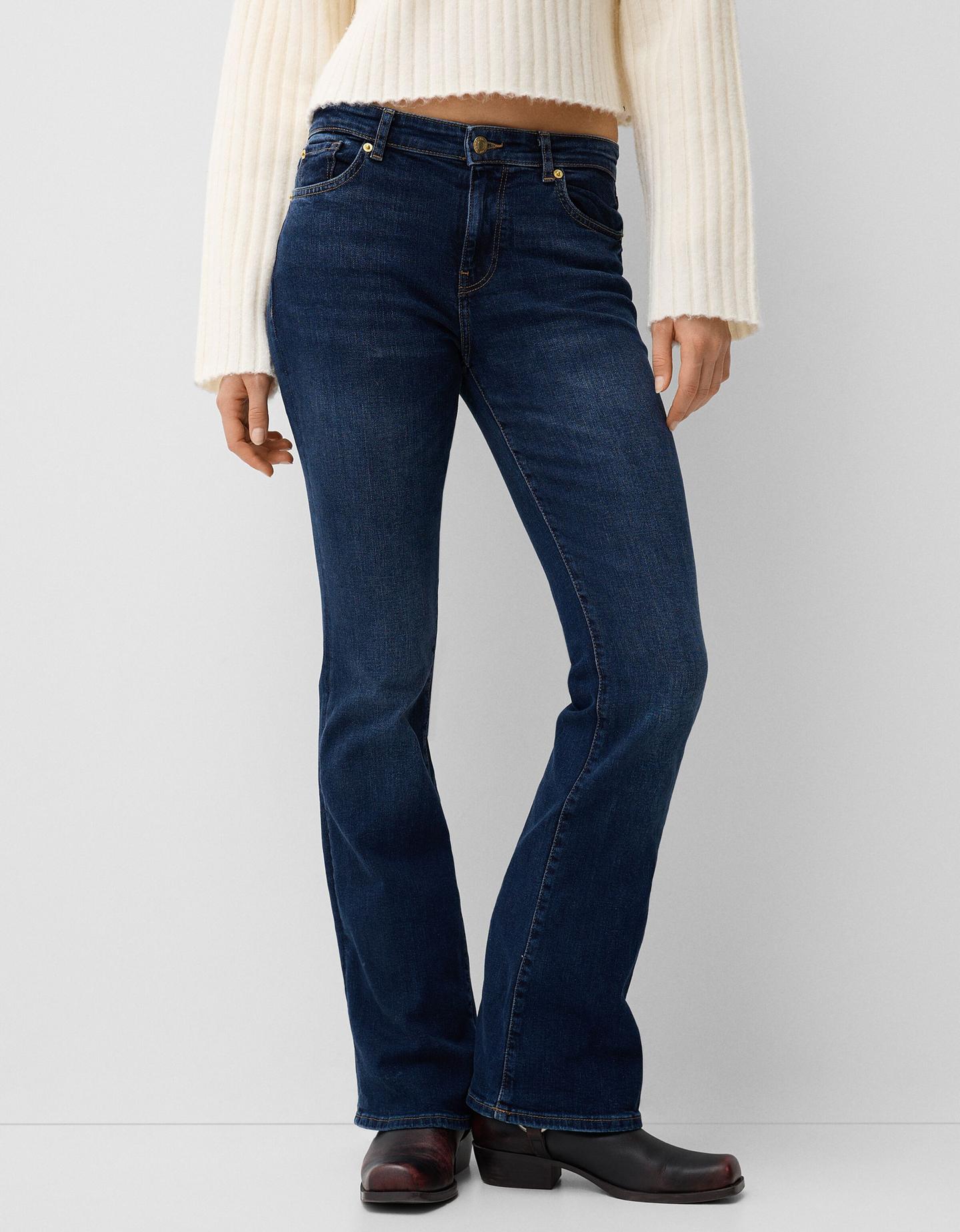 Bershka Jeans Flare Mujer 44 Azul