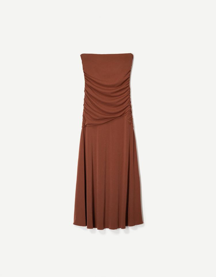 Draped ruffled mini dress