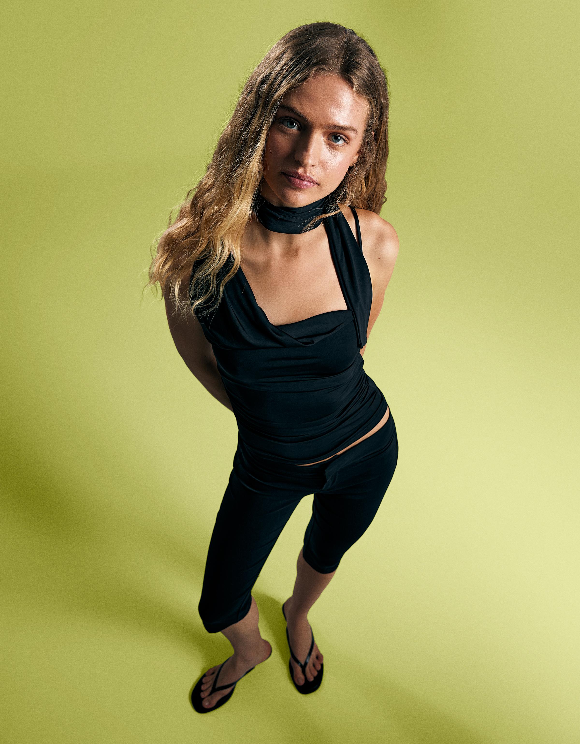 Asymmetric kerchief top