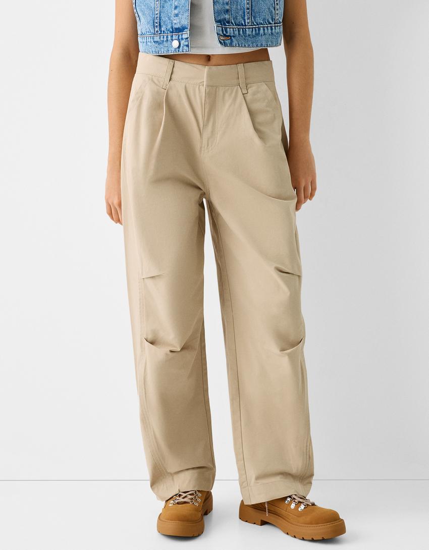 Pantalon baggy balloon-Camel-1