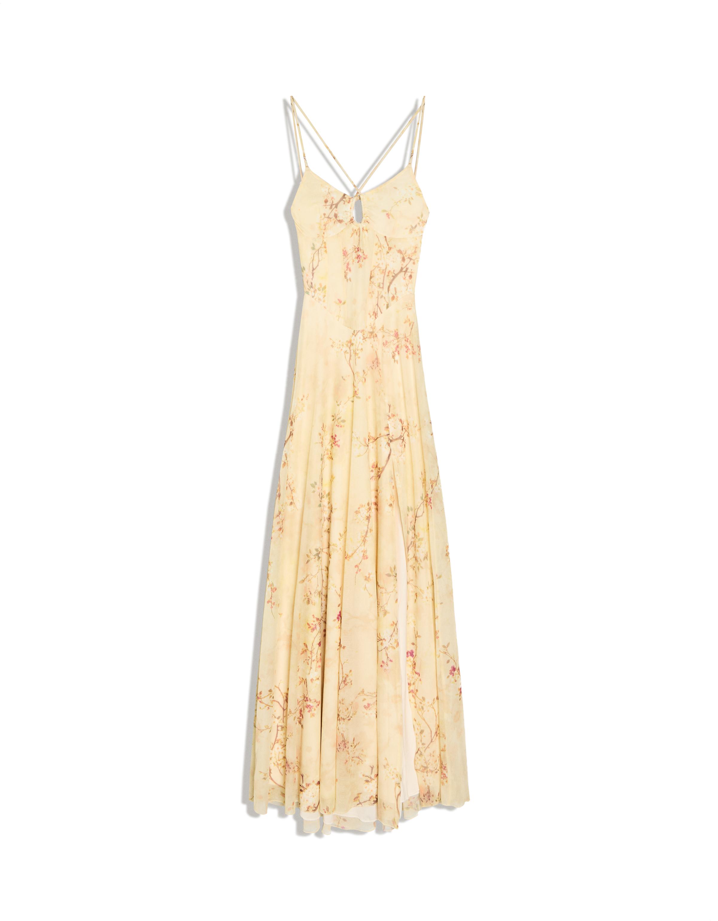 Strappy floral midi dress — Yellow