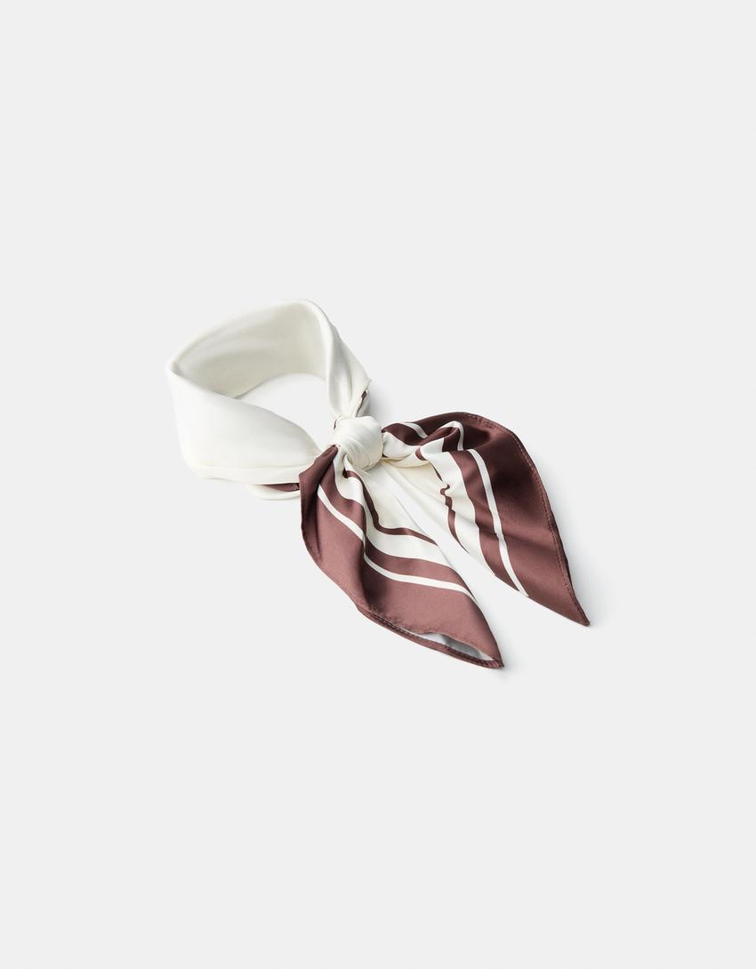 Satiny scarf-Cream
