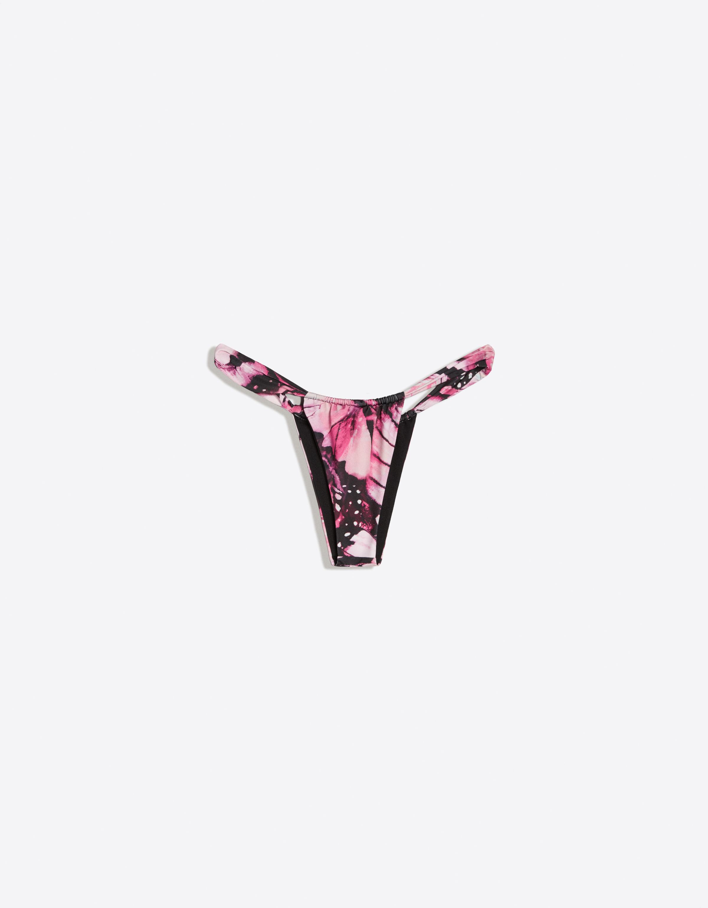Printed bikini bottoms — Fuchsia