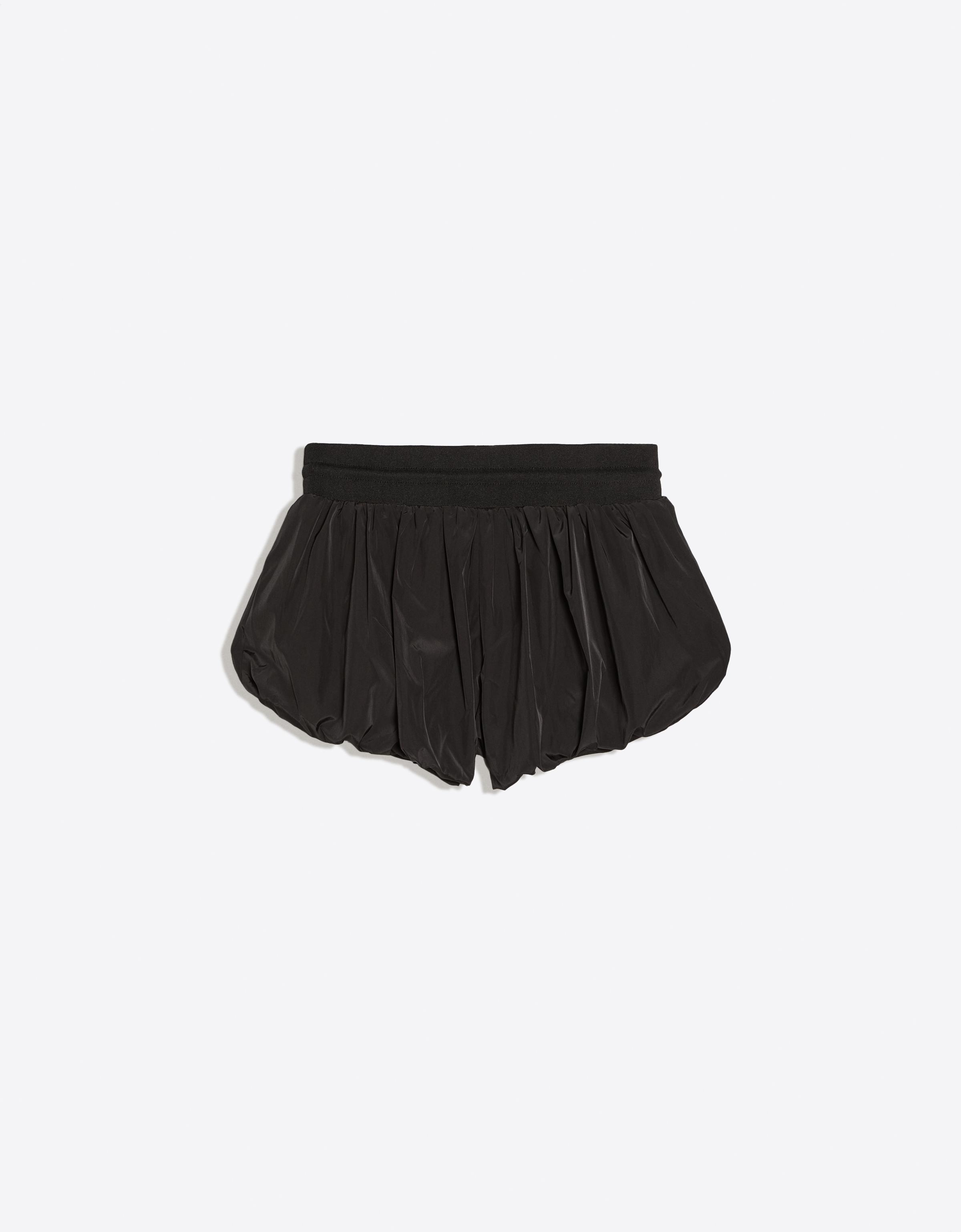 Technical mini skort with elasticated waist — Black