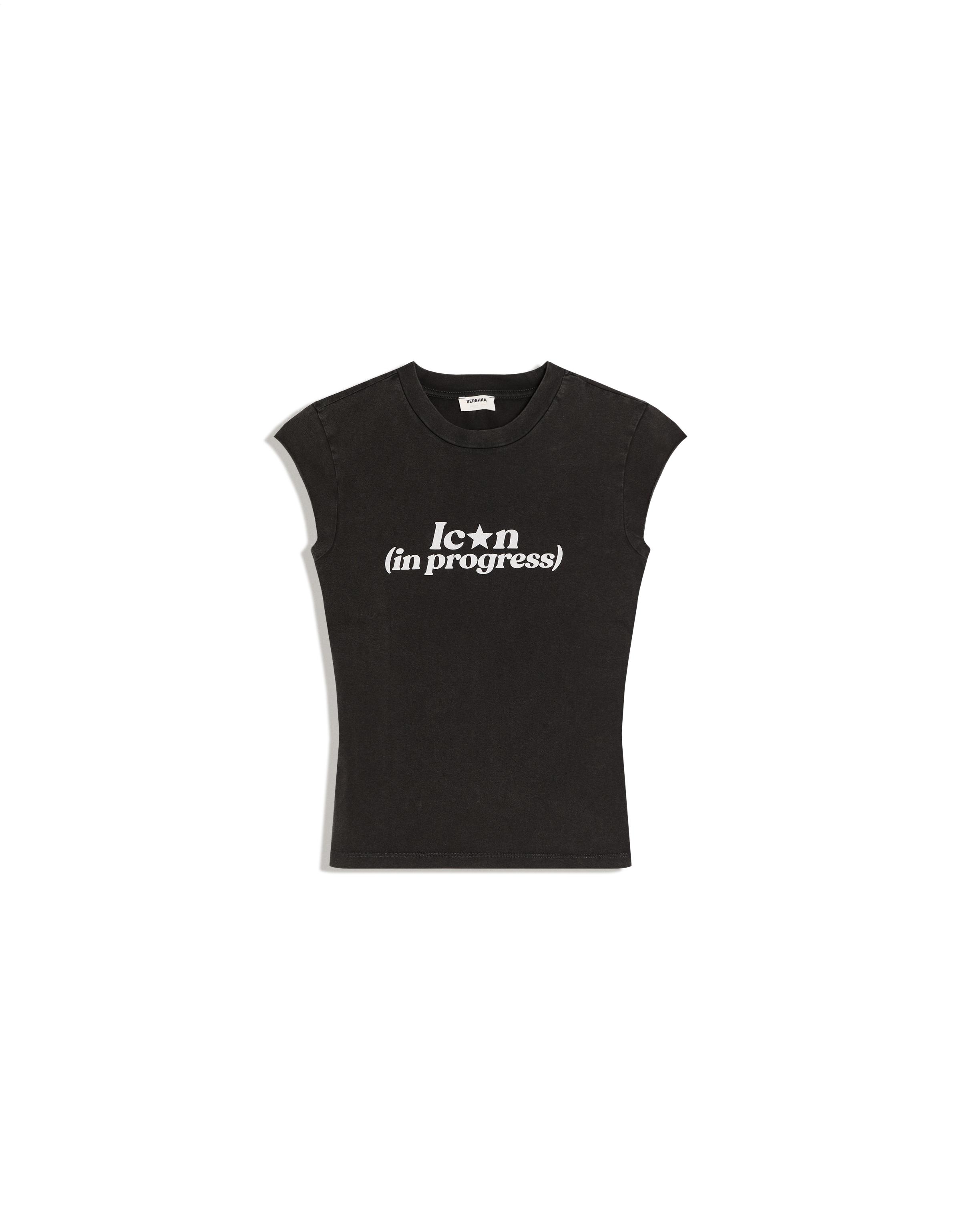 Regular fit print T-shirt — Dark grey