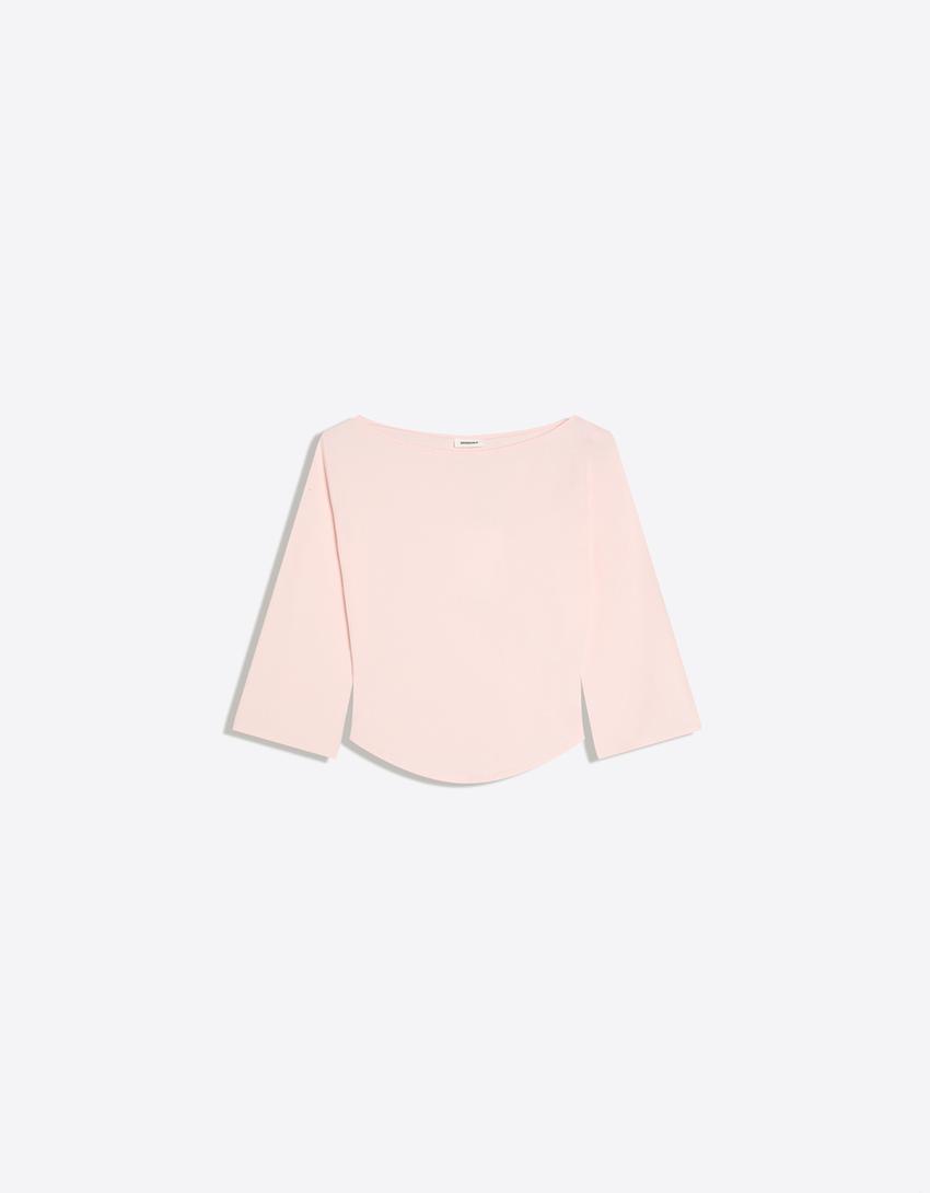 Camiseta cuello barco-Rosa