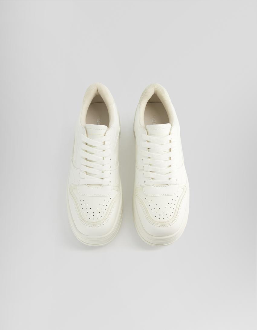 Baskets plateforme-Blanc-4