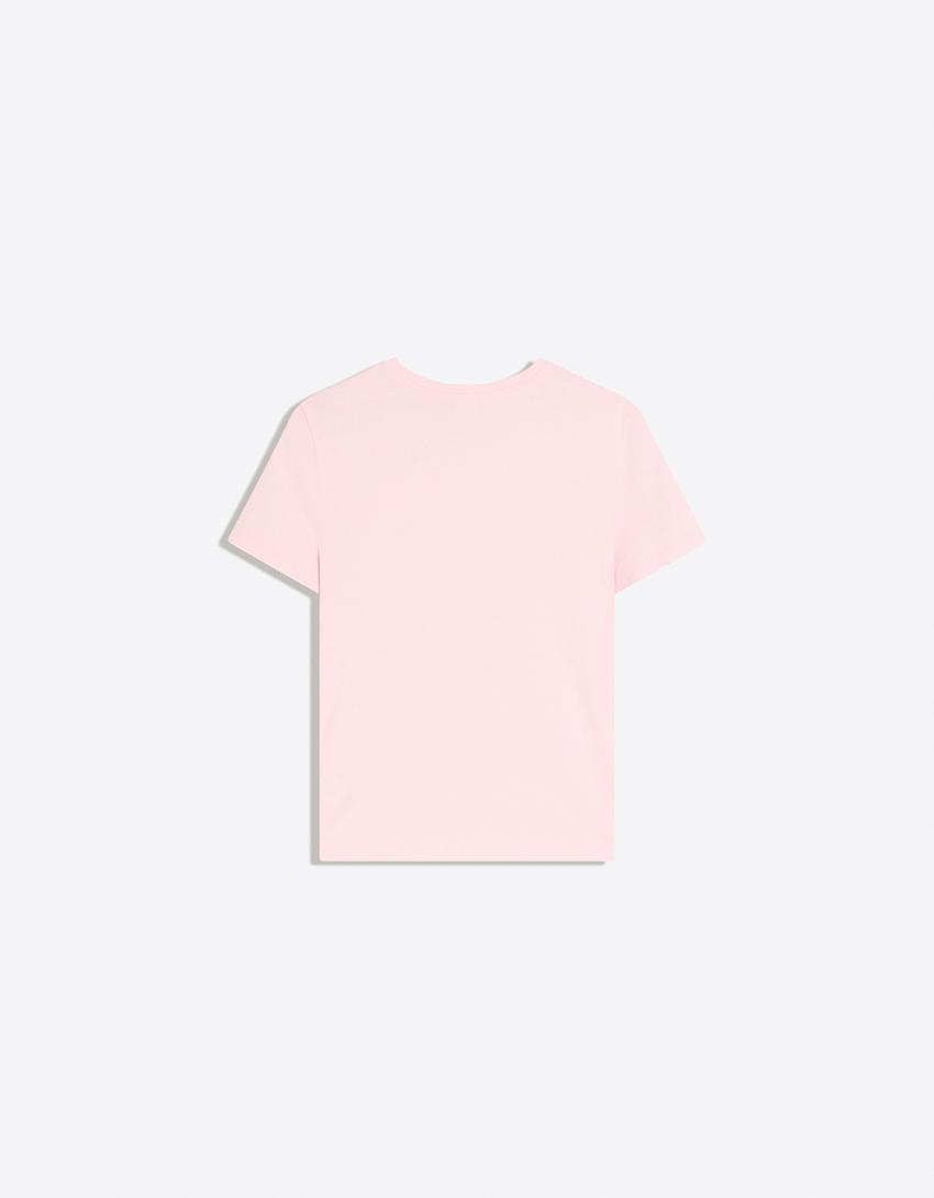 Basic T-Shirt mit kurzen Ärmeln-Rosa