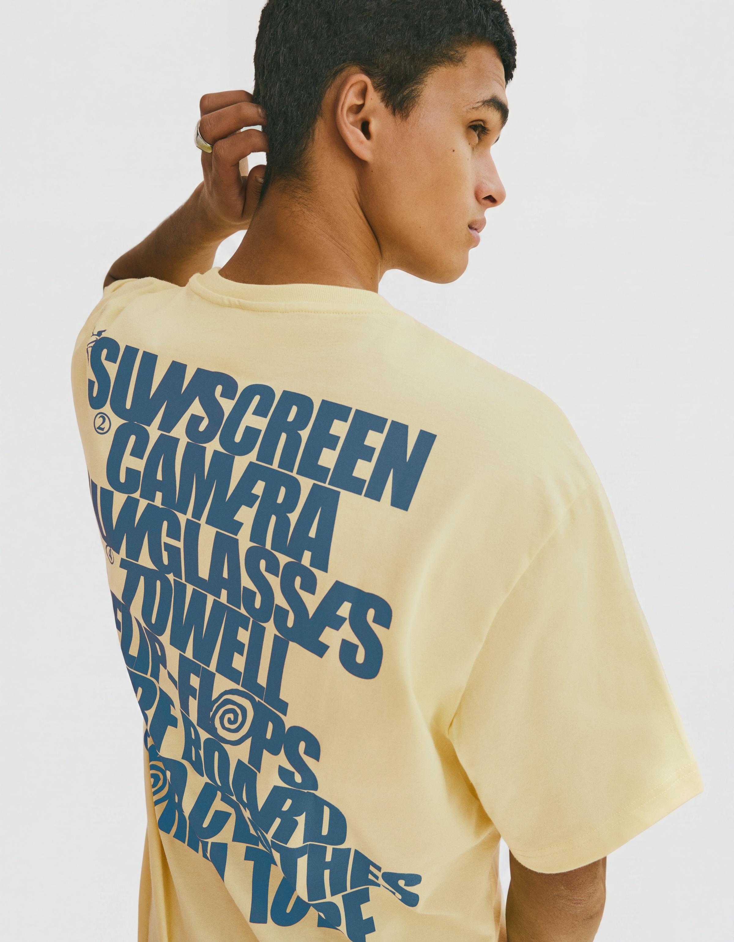 Short sleeve print T-shirt — Yellow
