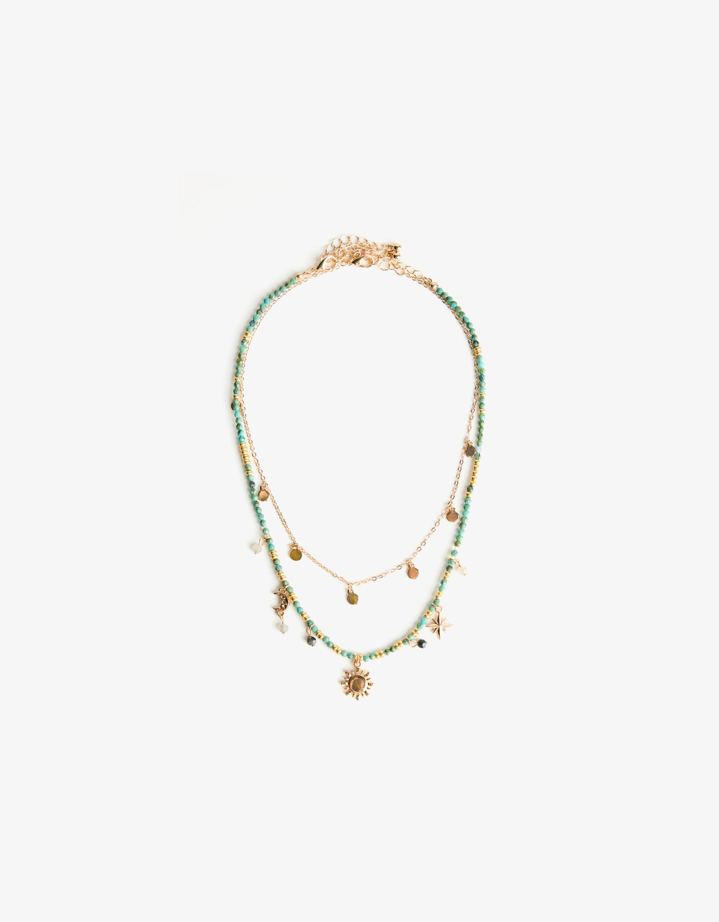 Bershka Pack 2 Collares Colgantes Mujer Oro
