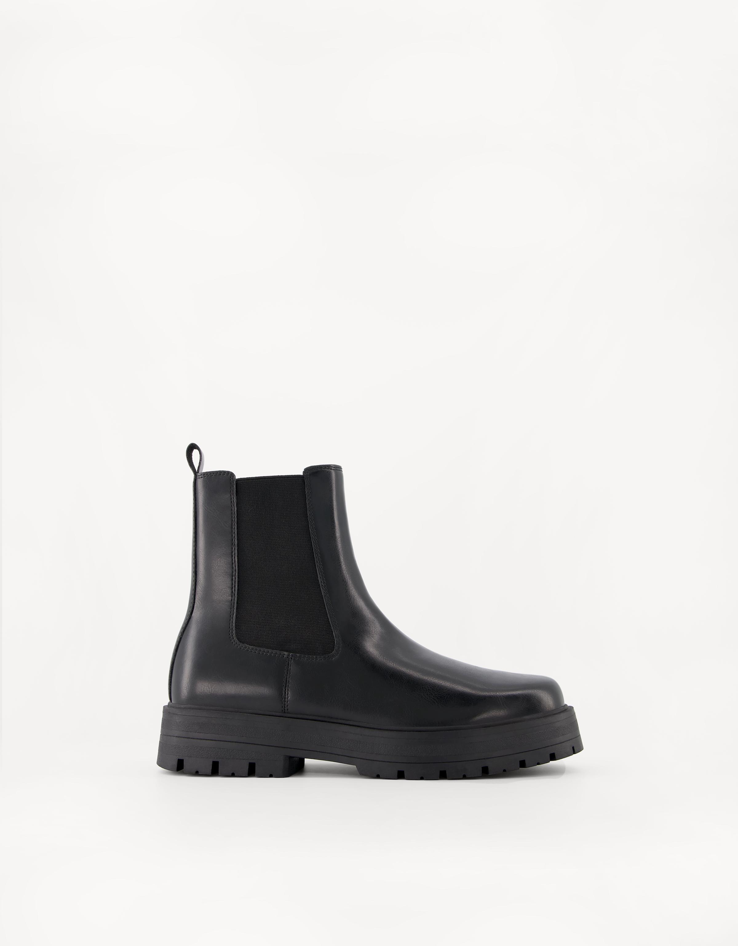 Bershka Chelsea-Boots Mit Profilsohle Herren 46 Schwarz