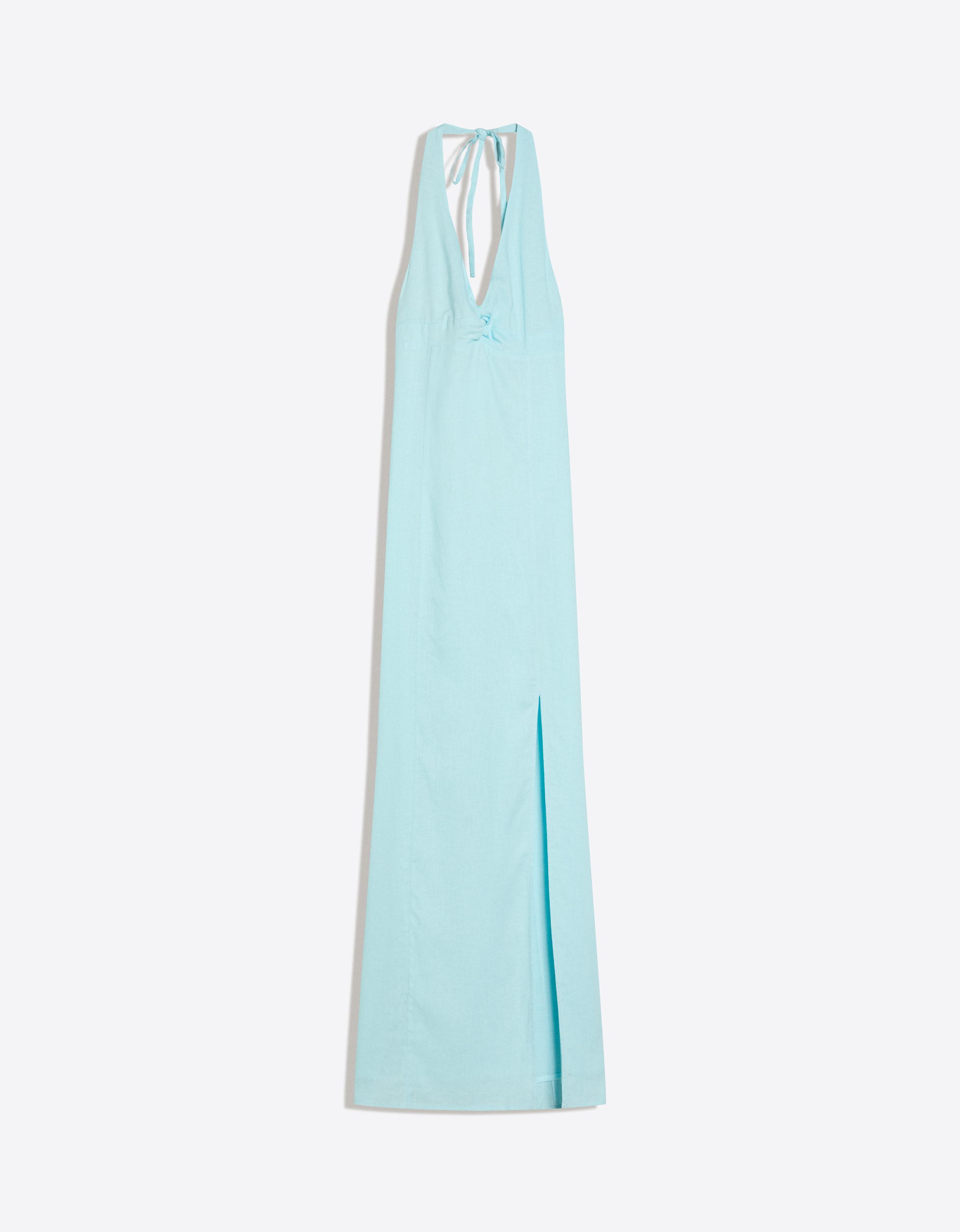 Bershka Keten halter midi elbise