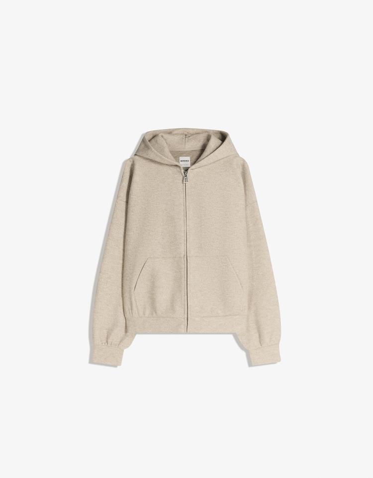 Sudadera cremallera paño