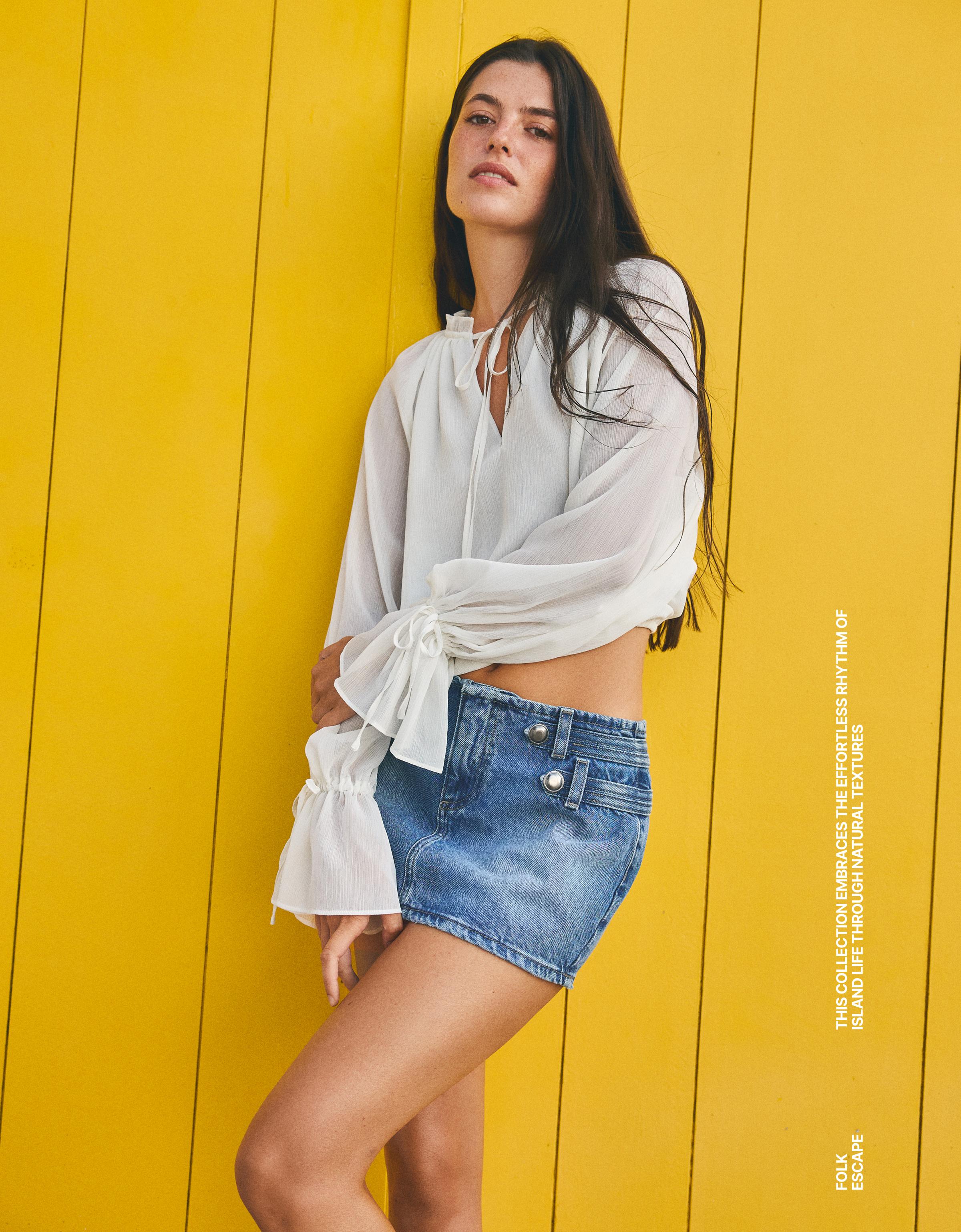Denim mini skirt — Light blue