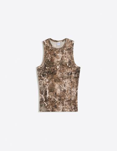 Waffle print vest top — Green 5