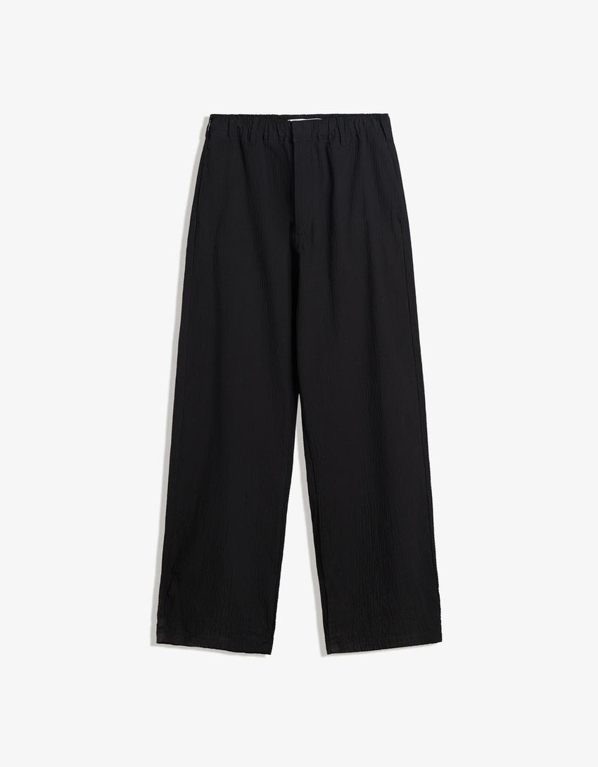 Calças baggy jogger-Preto