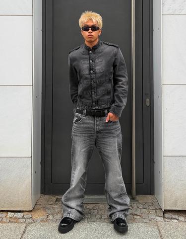Baggy flared jeans — Dark grey 1