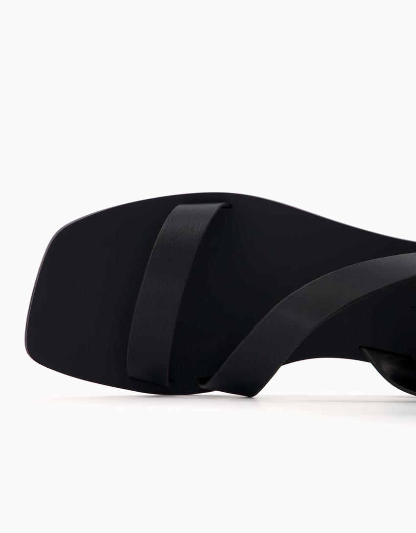 Sandales plates bride cheville-Noir-3