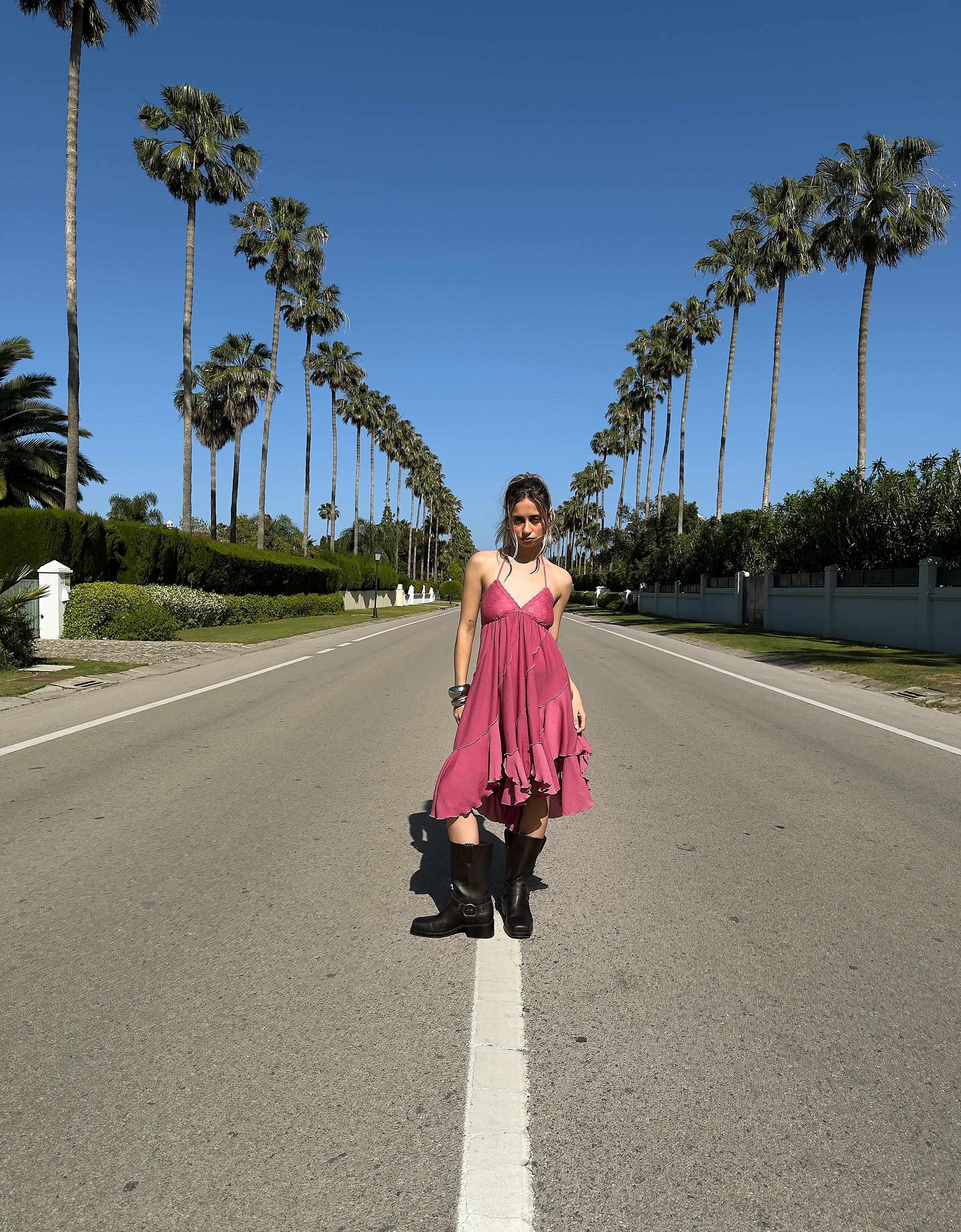 Bershka Mini-Kleid Mit Volants Damen Xs Rosa