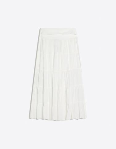 Fold-over waist midi skirt — White 6