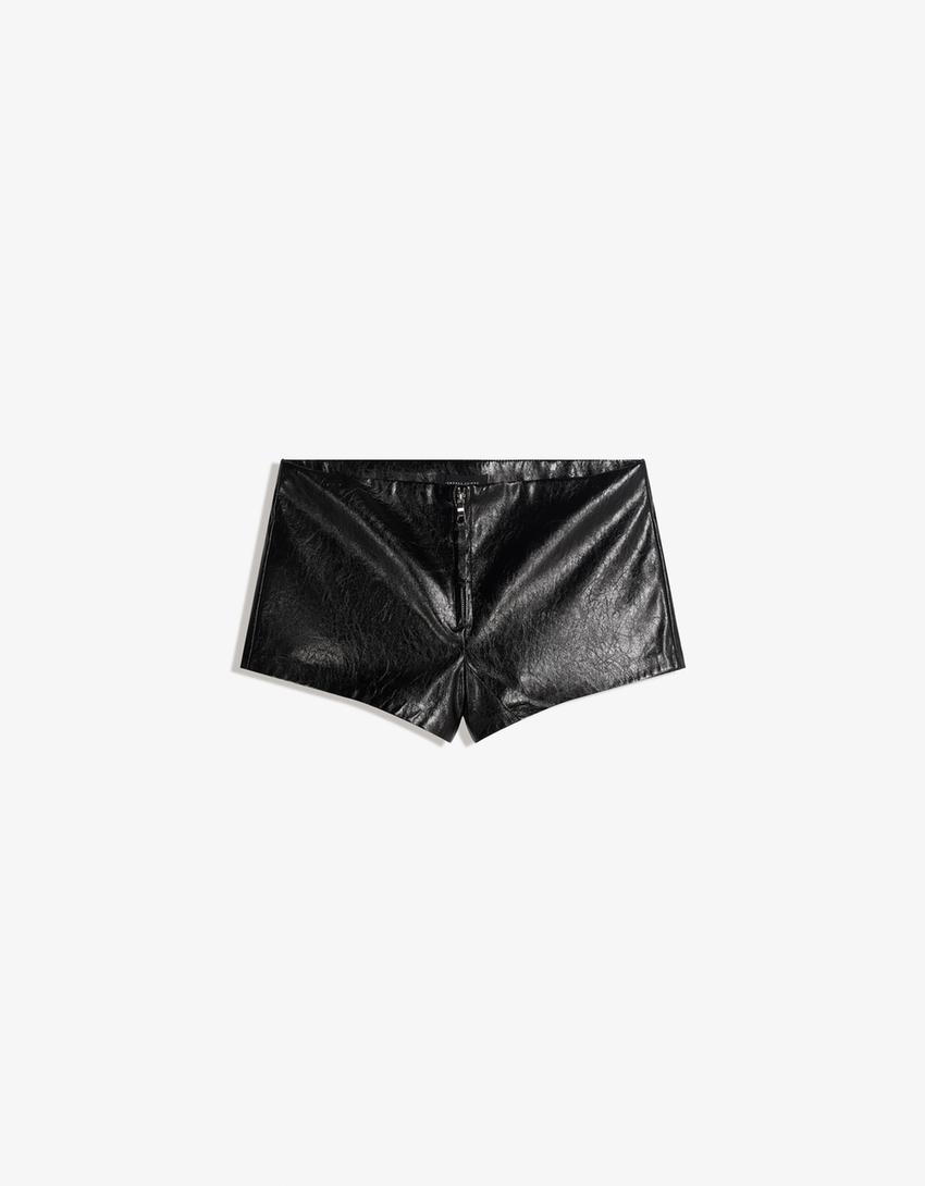 Short polipele metalizado-Preto