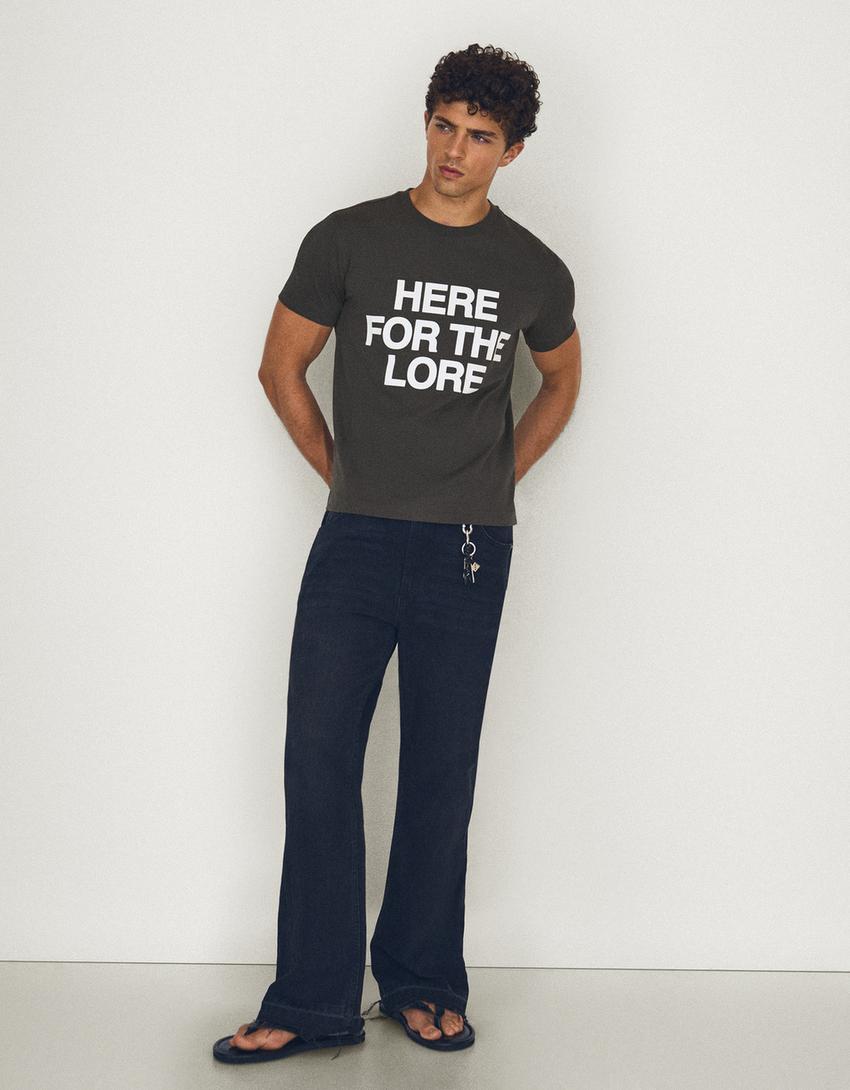 T-shirt imprimé coupe ajustée-Gris