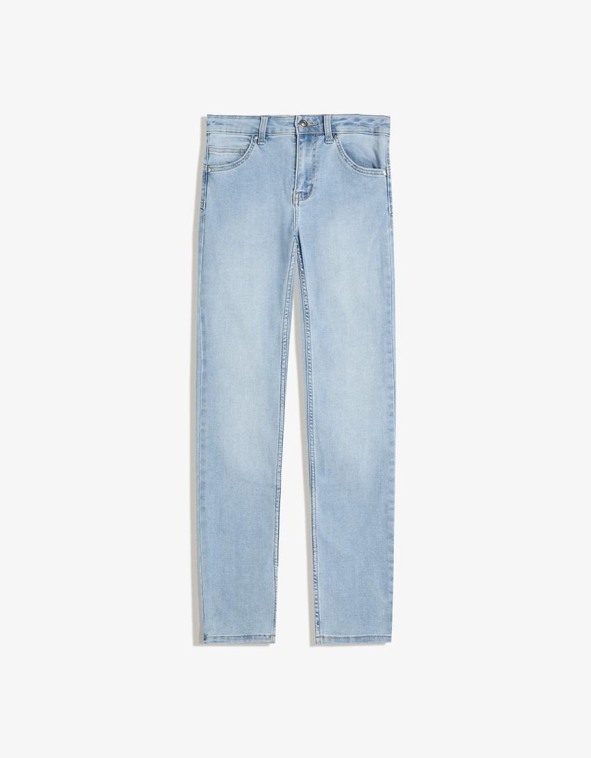 Push up-jeans i skinny fit-Ljusblå-0