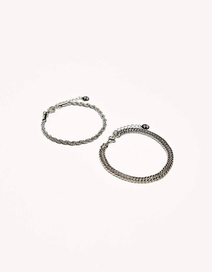 Pack of 2 steel bracelets