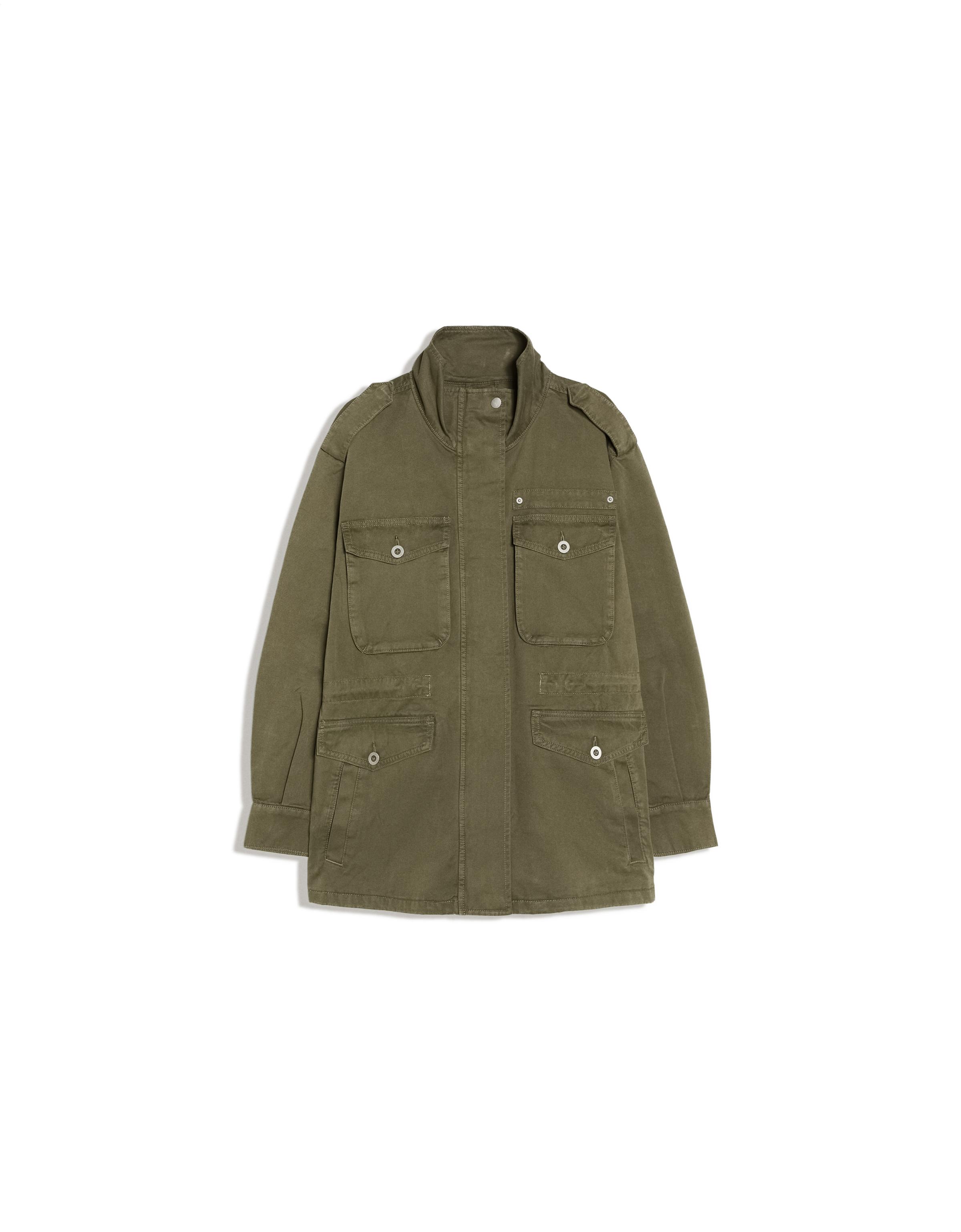Parka jacket with pockets and funnel neck — Khaki