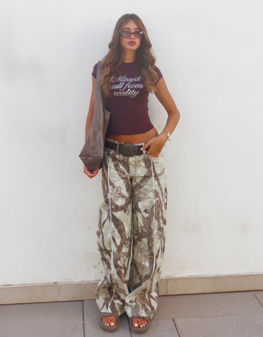 Texans boyfriend estampats-Verd