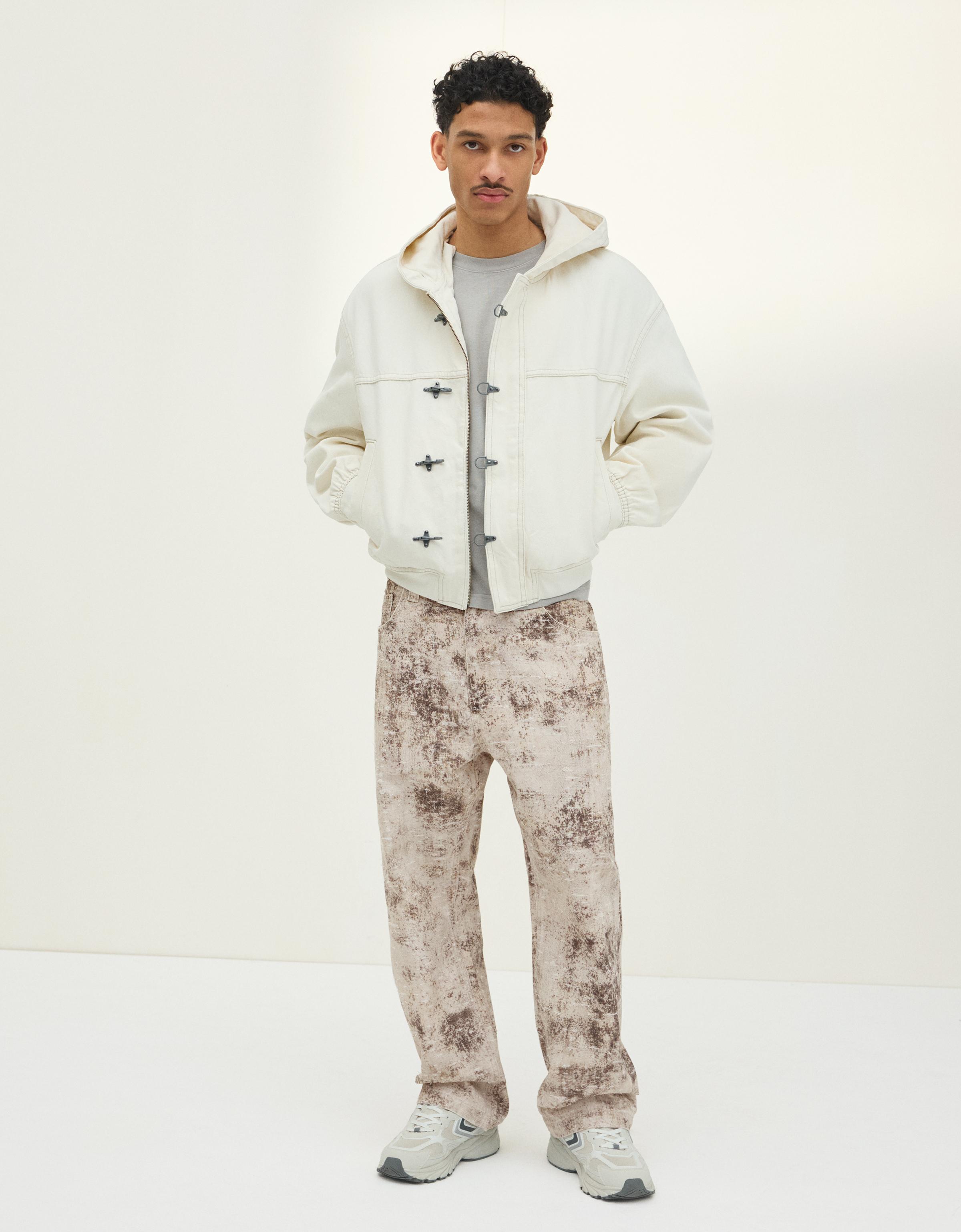 Jeans Baggy Fit Texture Imprimée 42 Vert