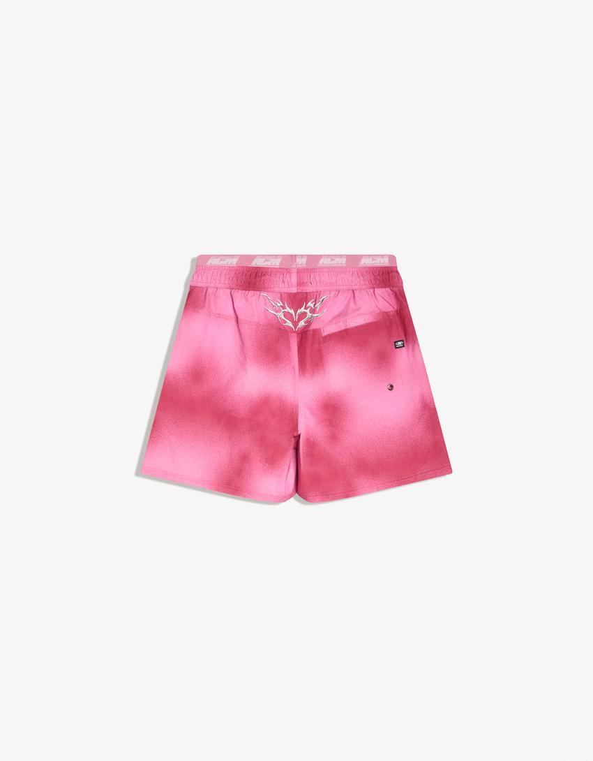 Badeanzug mit Boxy-Print-Rosa