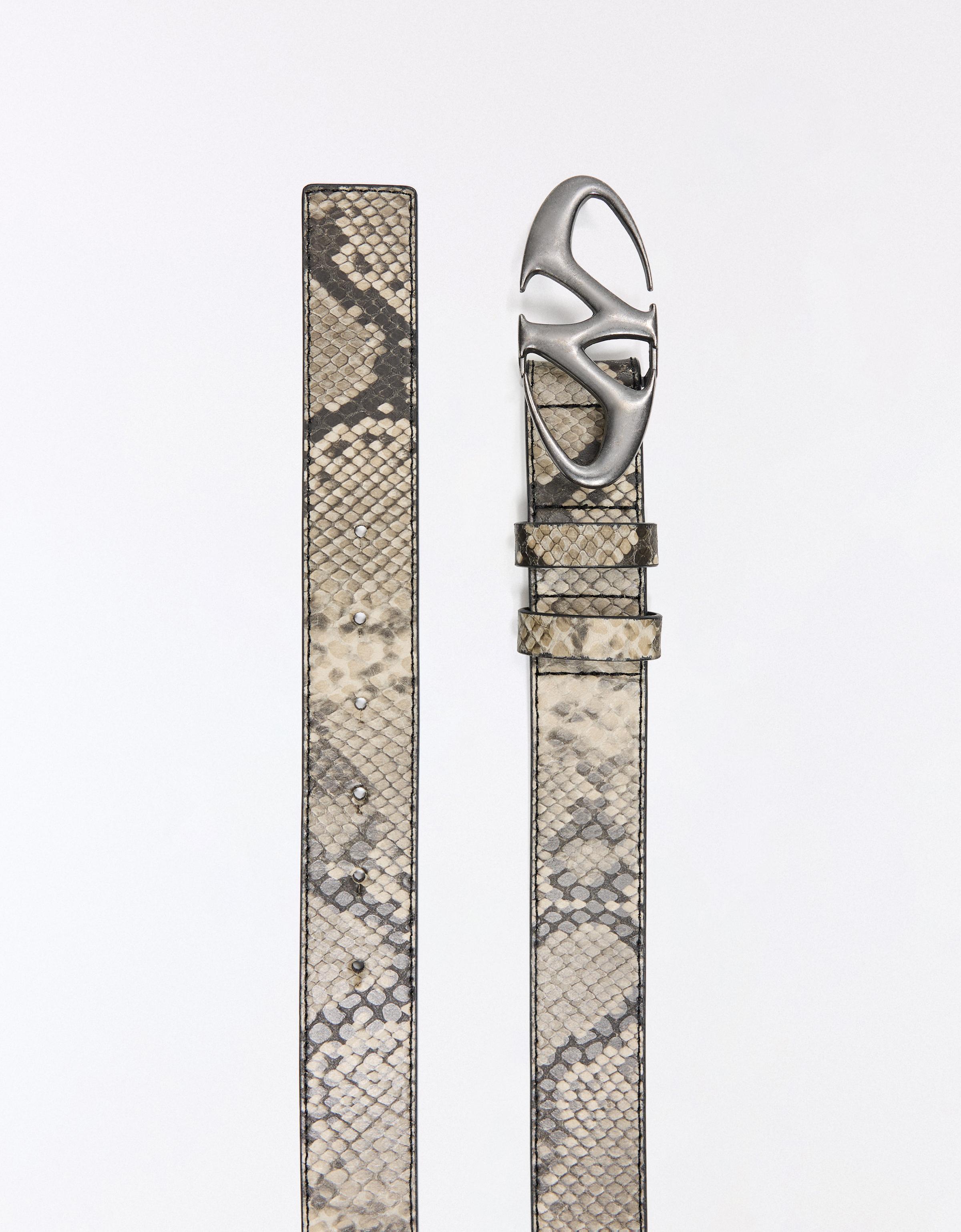 Animal print buckle belt — Mink