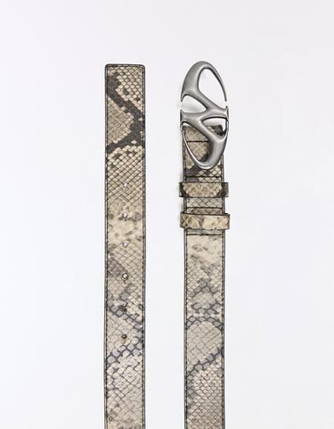 Animal print buckle belt — Mink 3